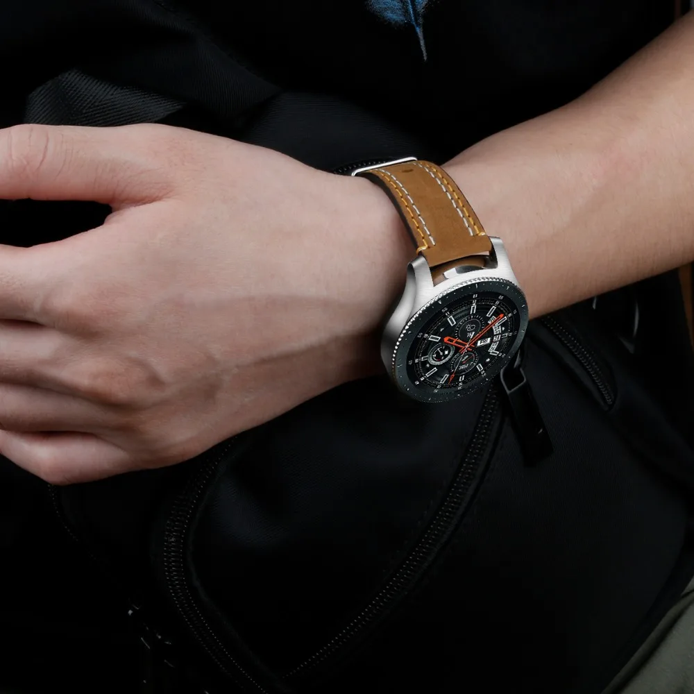 22 мм кожаный ремешок для часов samsung Galaxy Watch 46 мм SM-R800 ремешок быстросъемный ремешок для samsung Galaxy Watch 46 мм полосы