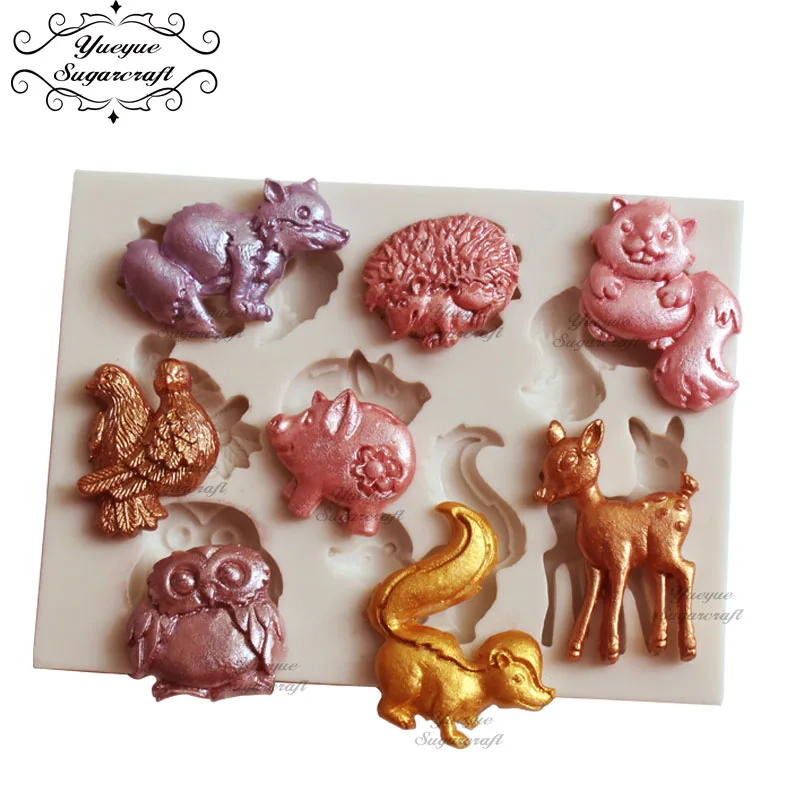 Yueyue Sugarcraft силиконовая формочка в виде животного помадки инструменты для