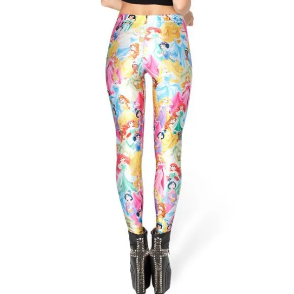  Design Fashion Legging Snow White Princess Printing Super High Elastic Galaxy Black Milk Women Leggings G L-68 | Женская одежда