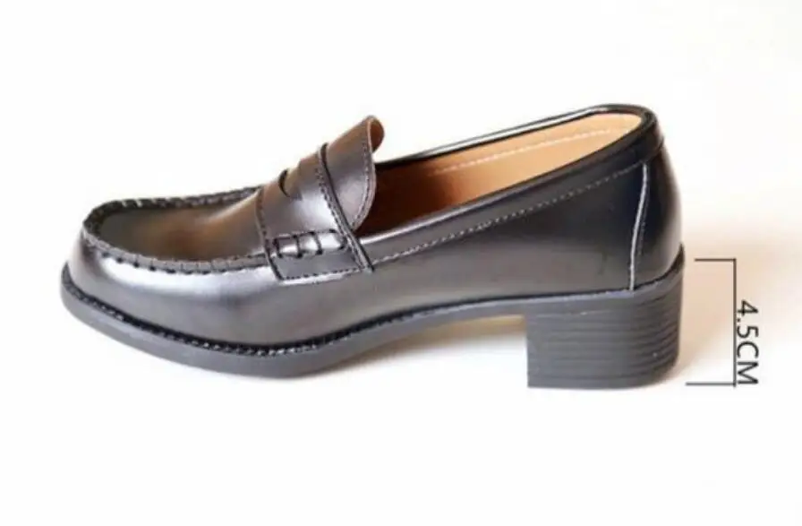 4.5CM HEEL BLACK Высококачественная смягчающая обувь HaRUTA Cedar JK; универсальная школьная обувь для костюмированной вечеринки; обувь для костюмированной вечеринки - Цвет: 4.5CM HEEL BLACK