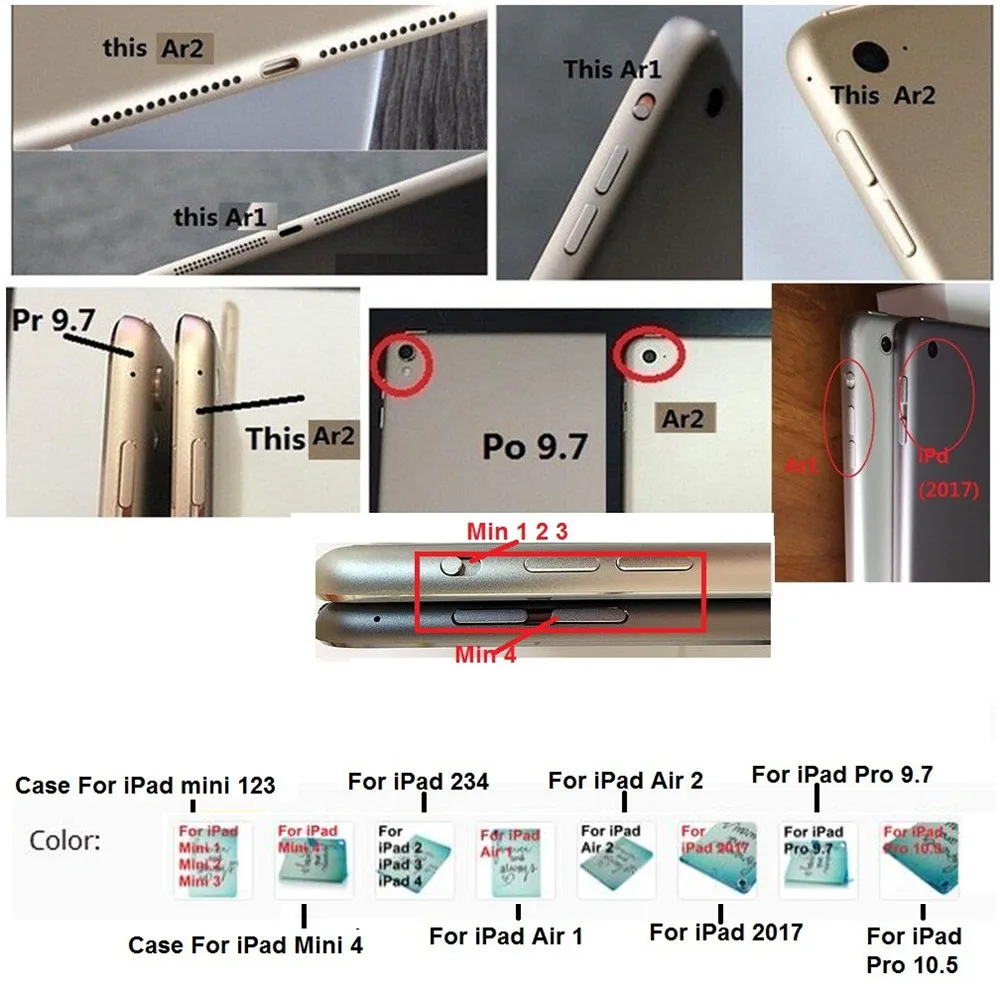 PU и PC материал поддержка защитный чехол для iPad Air 1 2 3 4 Pro 9 7 10 5 Mini 1234 2017|Чехлы