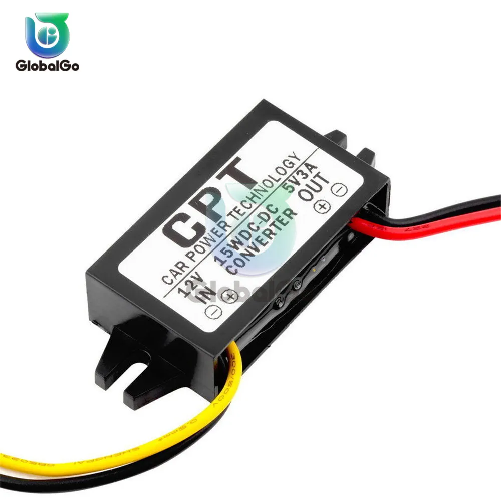 Dc dc 12 В до 5 3A 15 Вт Авто Водонепроницаемый источник питания двойной USB микро usb мини
