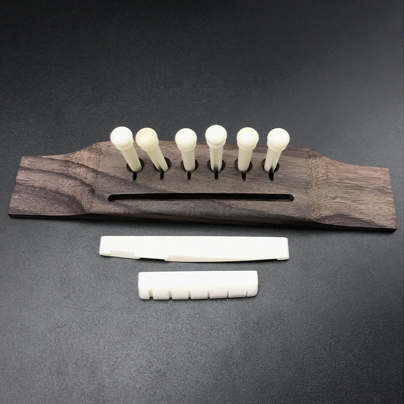 Bone A Kit Комплект акустической гитары палисандр гитарный мост 6 шт. чистая кость/черное дерево/розовое дерево/Cocobolo Мост Pin набор костного моста Гайка Седло - Цвет: Bone A Kit