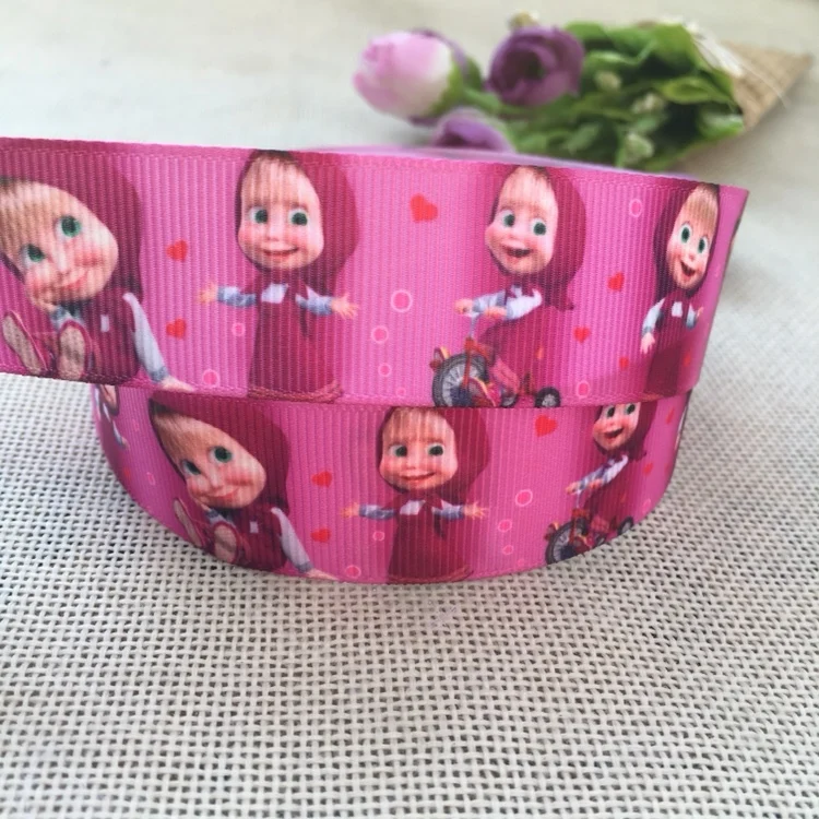 1 &quot25MM bear cartoon ribbon high quality printed polyester 10 yards DIY handmade materials wedding gift wrap | Дом и сад