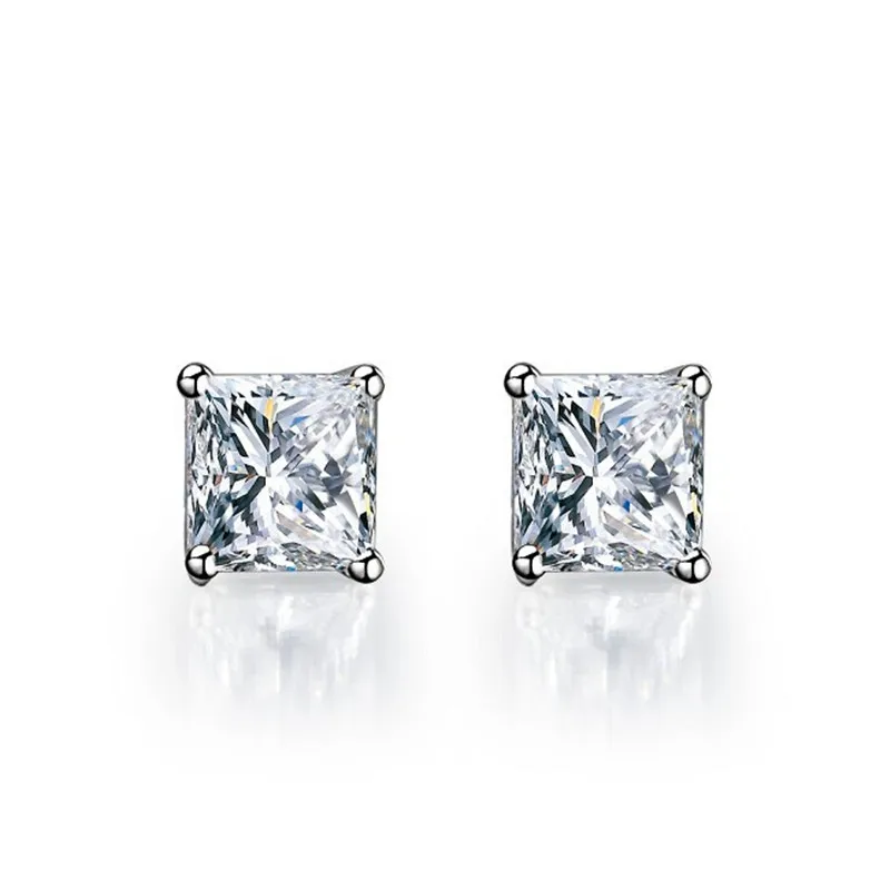 

Серьги-гвоздики из серебра 6,5 пробы с муассанитом, G-H мм, 1 карат