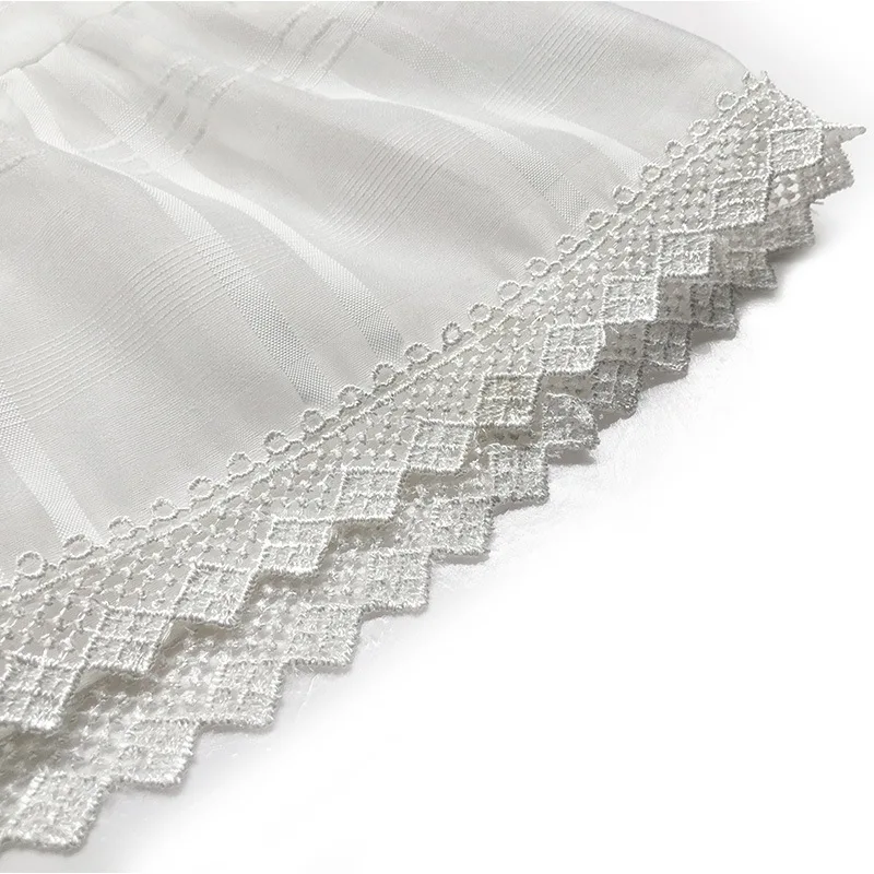 Новые летние женские Повседневная Блузка в клетку с круглым вырезом кружева