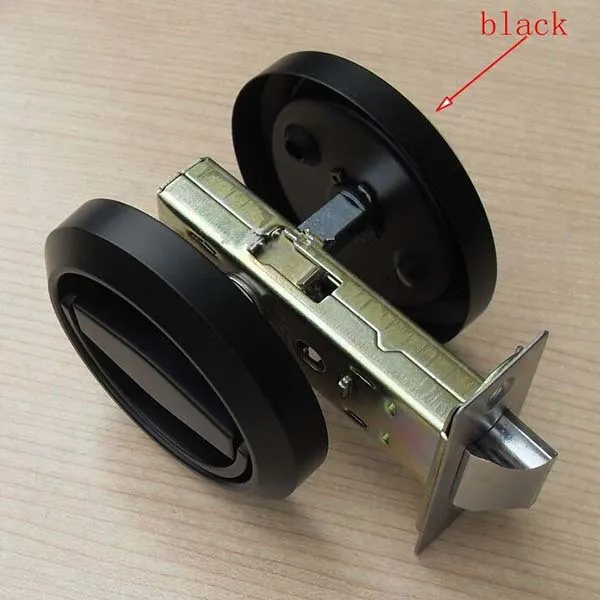 Черные встраиваемые дверные замки из нержавеющей стали ручки для межкомнатных