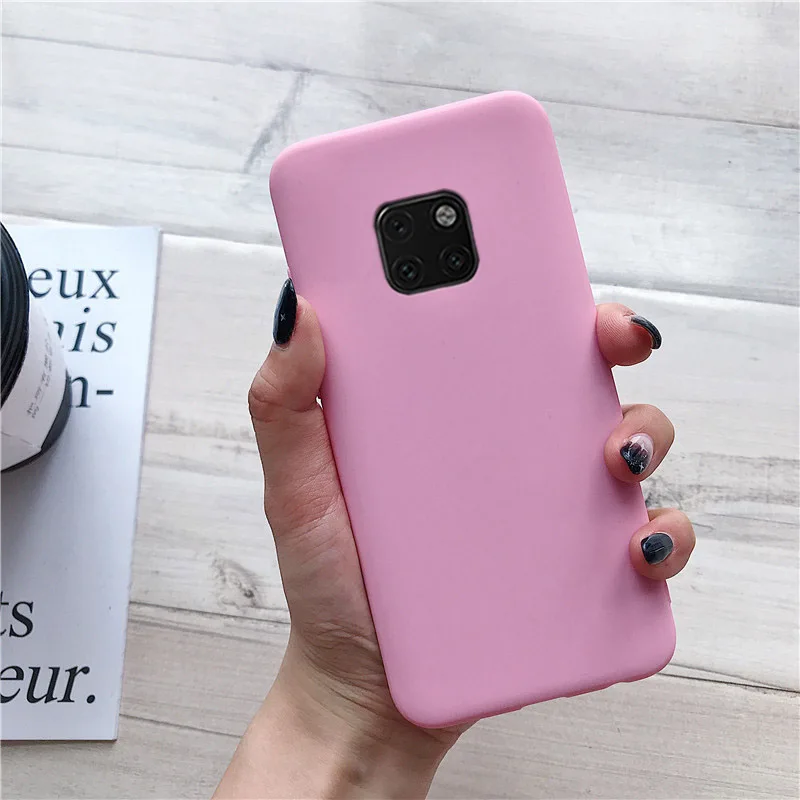 deep pink Матовый Силиконовый чехол для телефона для huawei mate 20 X mate 20 pro ярких цветов черный мягкий Уретановый Термопластик(tpu) Задняя крышка fundas mate20X mate20 pro - Цвет: deep pink