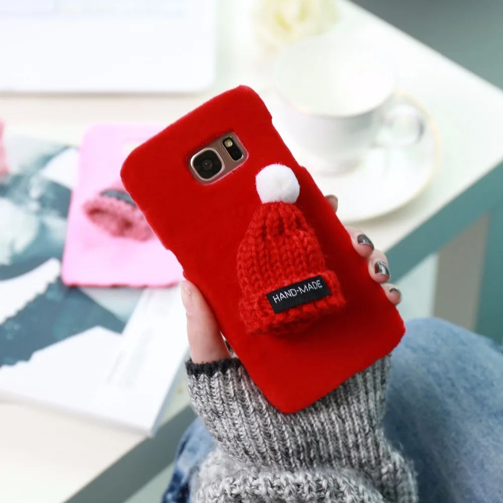KISSCASE Case For Samsung Galaxy S7 Edge S6 Phone 3D Cute Lovely Christmas Cap Cartoon Back Cover for S8 Plus |