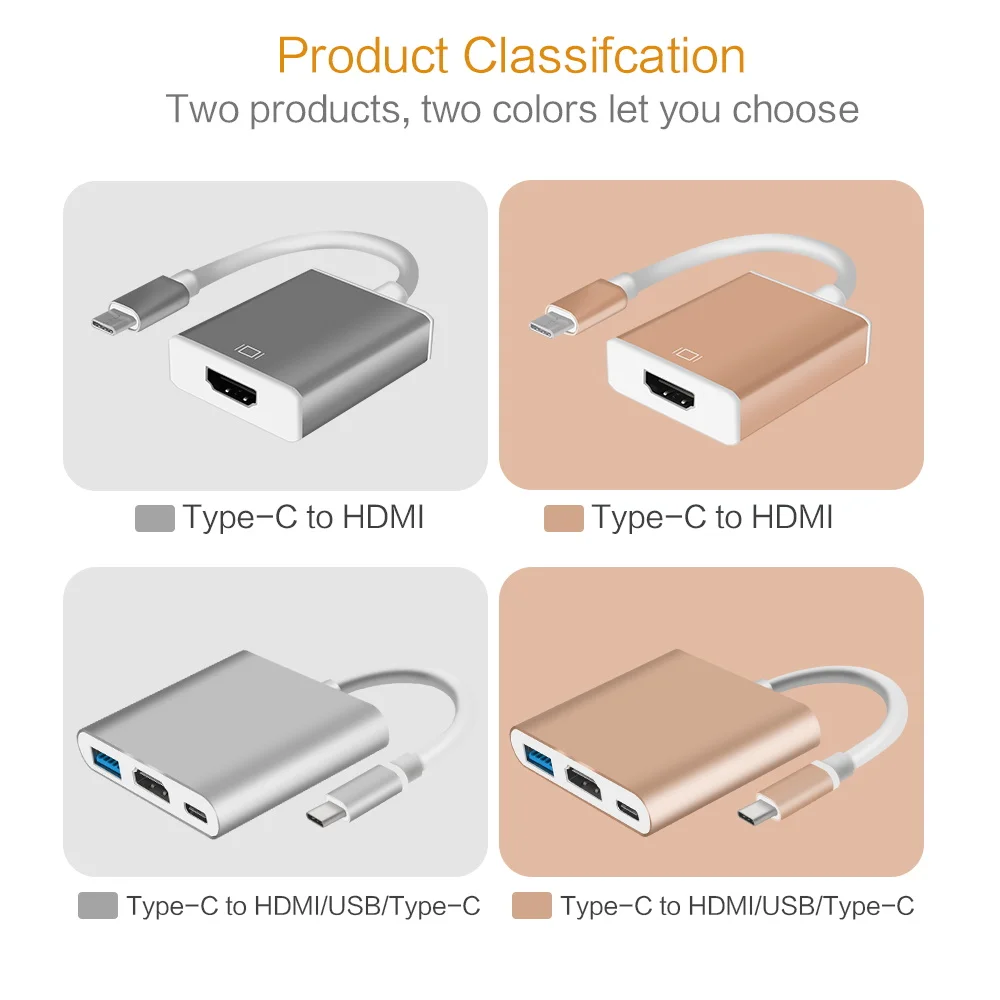Переходник usb-c/USB 3 0/HDMI/USB C Thunderbolt 4K 60 Гц USB HDMI для Macbook Pro Samsung телефонов usb 0 |