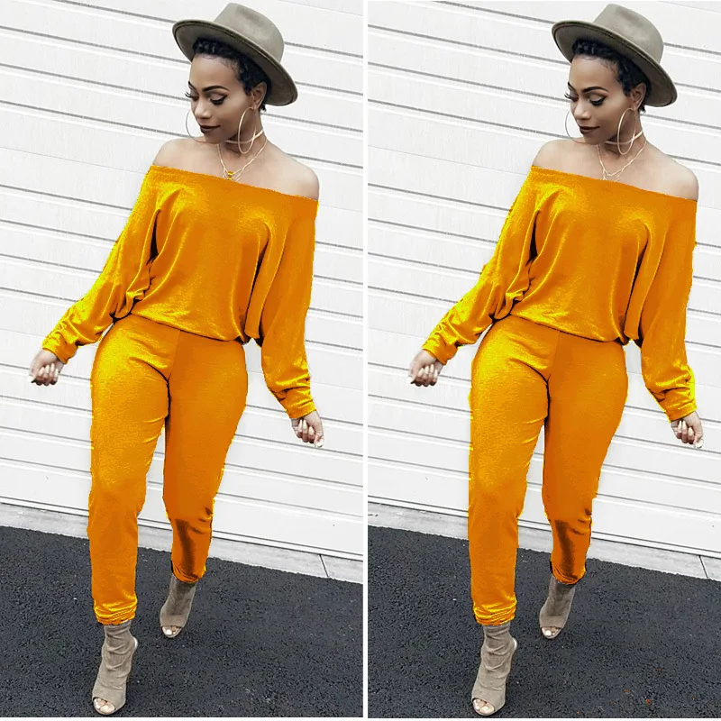 Slash шеи летучая мышь полный рукав цельный комбинезон элегантный с открытыми