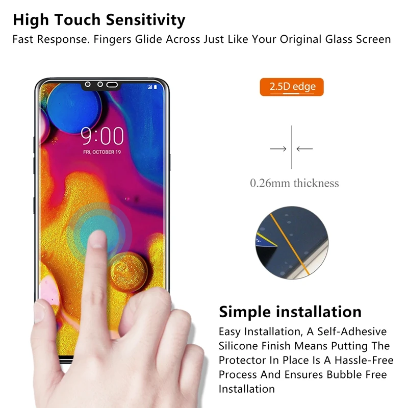 2.5D 0 26 мм 9H Премиум Закаленное стекло для LG V40 ThinQ Защитная пленка 6 4 | Мобильные