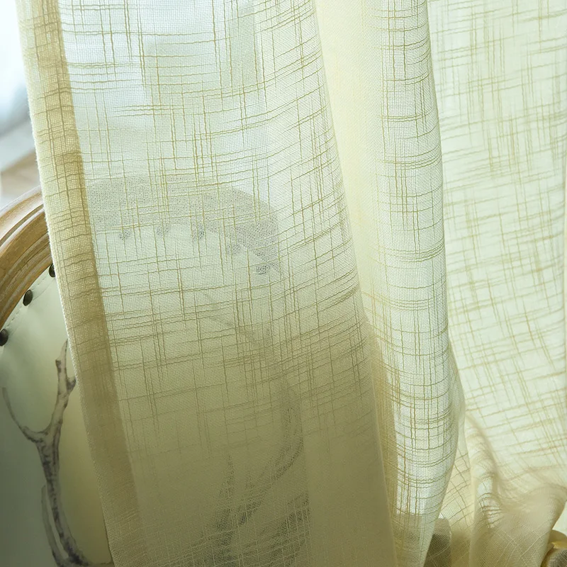 Шторы в полоску Серый для гостиной однотонная прозрачная вуаль желтая ткань окна