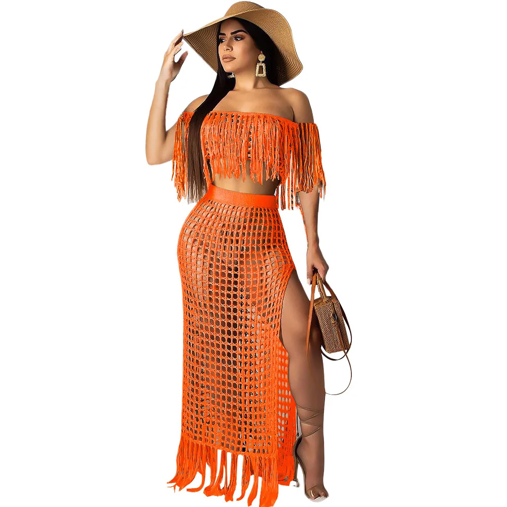 Пляжные купальные костюмы Coverup Outings Kaftan летнее платье 2 комплекта женские накидки с кисточками парео саронг размера плюс Tunica купальники