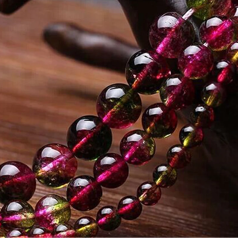 Tourmaline Crystals Beads Crystal High Quality Natural Stone Round Loose Ball 6/8/10/12MM Bracelet DIY | Украшения и аксессуары