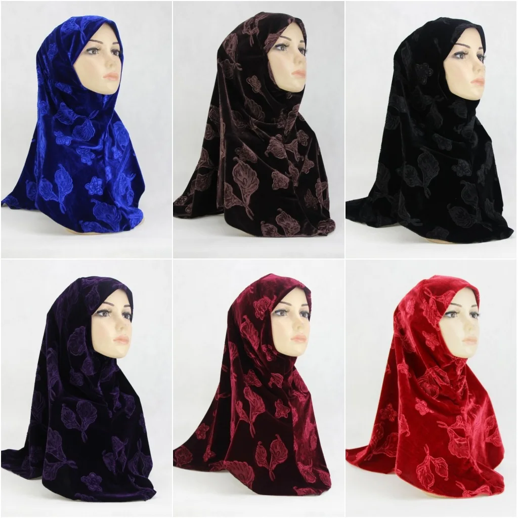 Pleuche толстые хиджаб underscarf Шапки женские вечерние шарф Индонезии женщин ислам