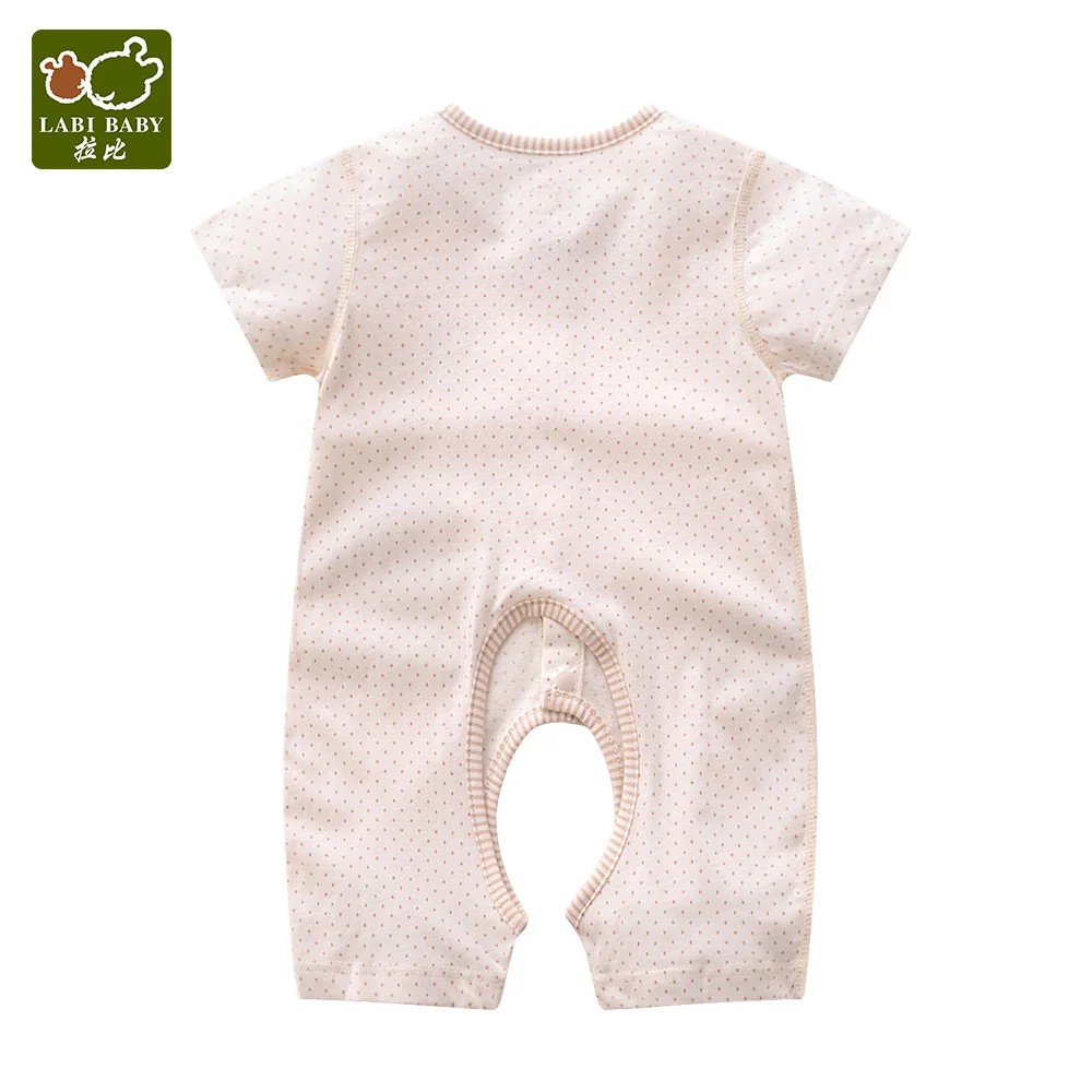 LABIBABY Short Sleeve Unisex Sleepwear Crotch Open Single Breasted Jumpsuits for girls &amp Boys Clothes One-Pieces Cotton |