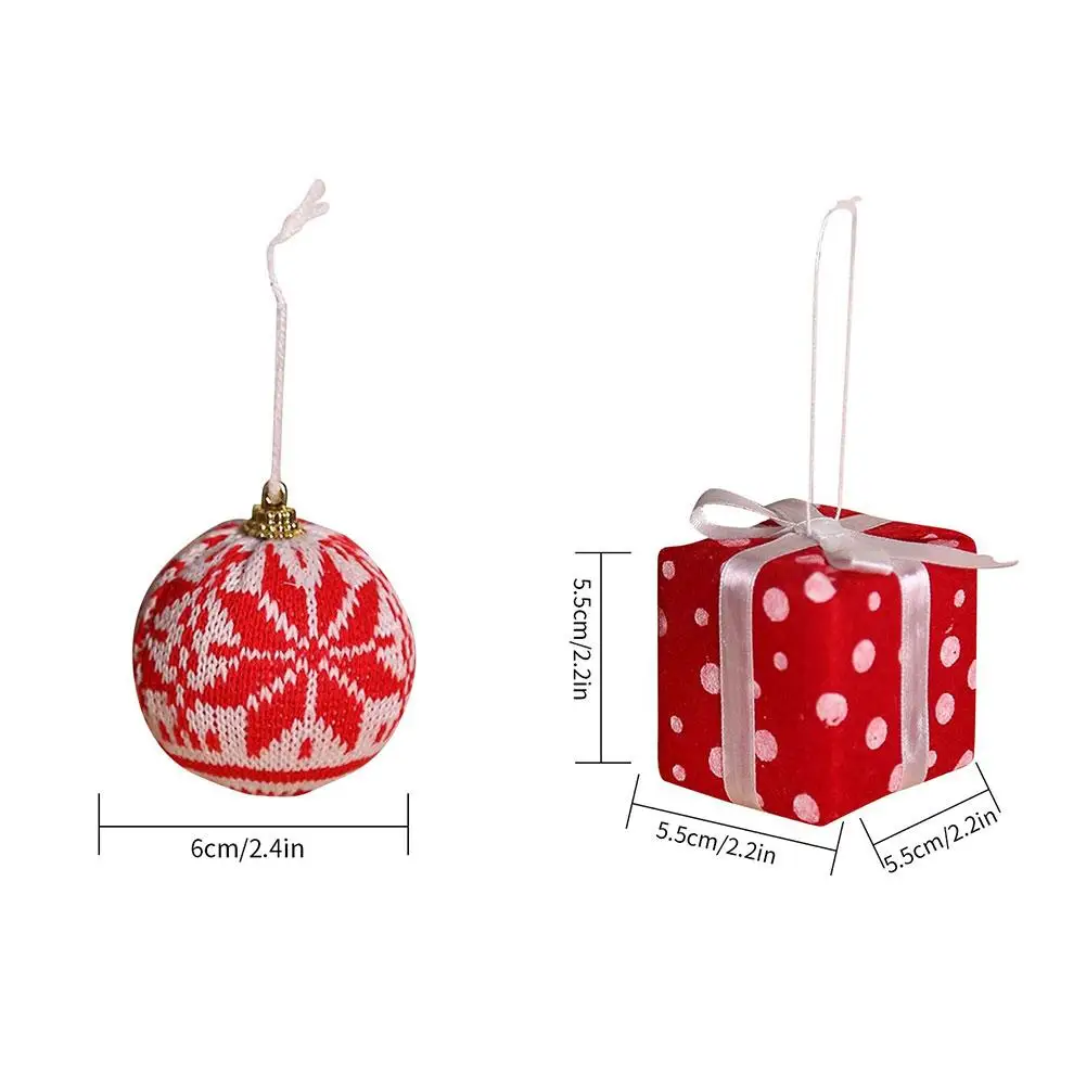 Рождественские украшения для дома шар красная снежинка круглая коробка ткань