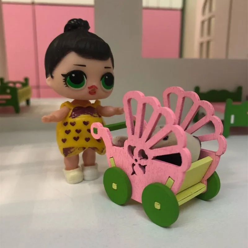 Миниатюрный 3D деревянный набор мебели для спальни кукольные аксессуары