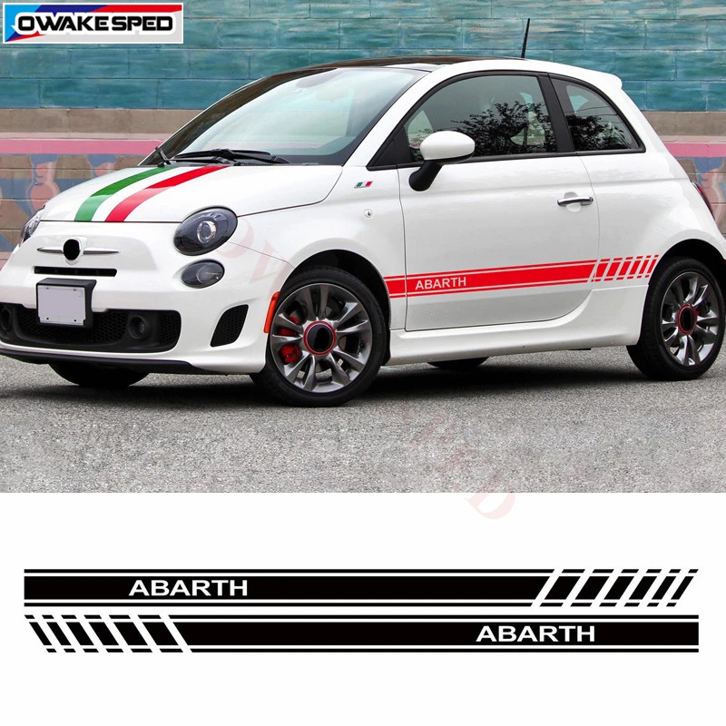 Стикер для автомобильной юбки Abarth стикер гонок и спорта обертывание в полоску