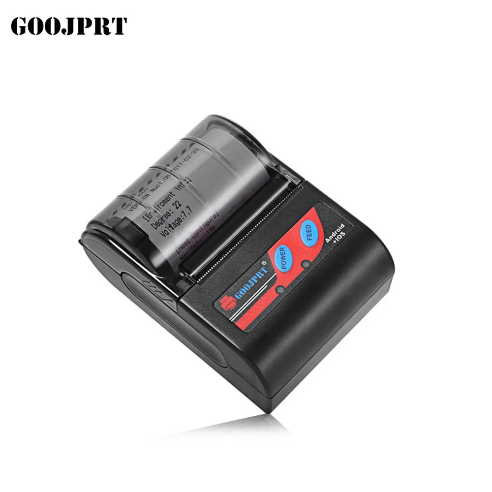 GOOJPRT Новое поступление 58 мм Bluetooth 4 0 Android POS чековый термопринтер с 3 рулонная