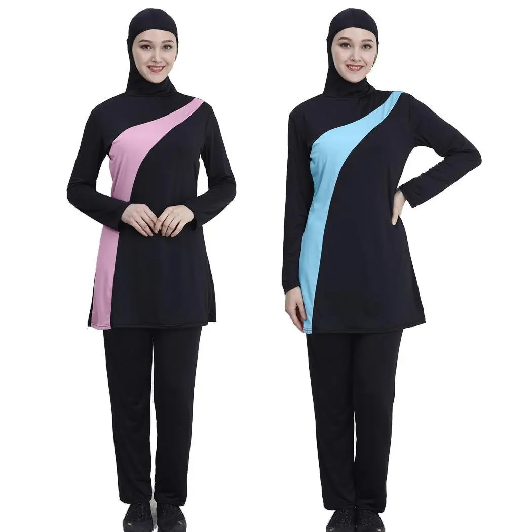 Женский Повседневный пляжный купальник из двух частей с капюшоном и длинным