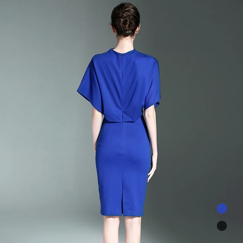 Женское элегантное платье весна лето 2020 новое с рукавами летучая мышь и высокой