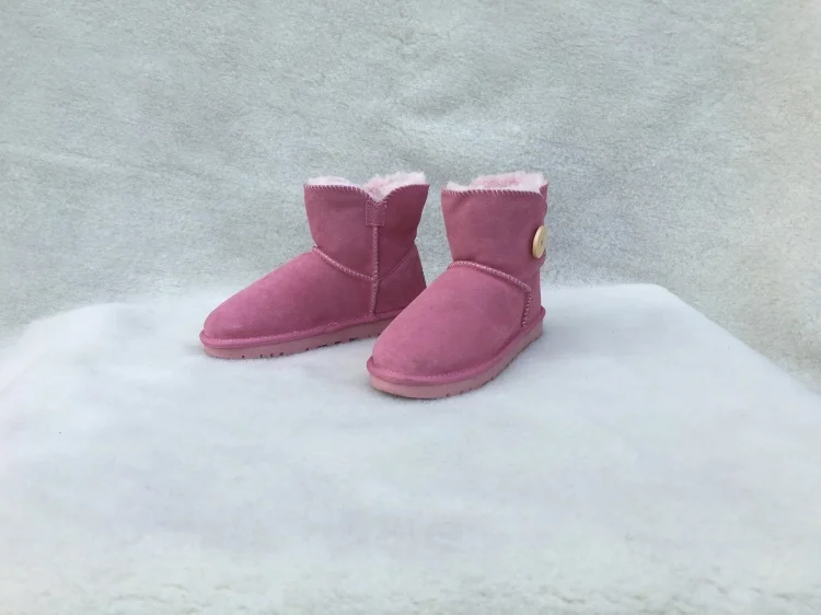 3352 Pink DAGNINO/Новинка; женские зимние ботинки в австралийском стиле; бренд; высокое качество; Классическая обувь из натуральной кожи на пуговицах; зимняя теплая плюшевая женская обувь - Цвет: 3352 Pink