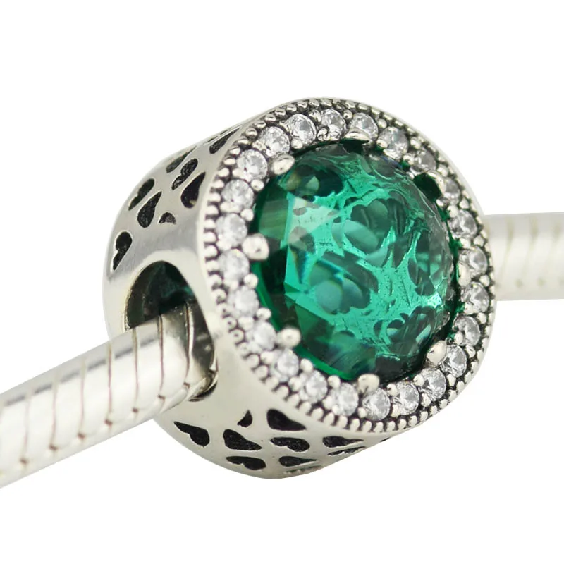 CKK Fit Pandora браслет зеленый Rediant Hearts Подвески Серебро 925 стерлингового серебра бусины для изготовления ювелирных изделий ювелирное изделие plata