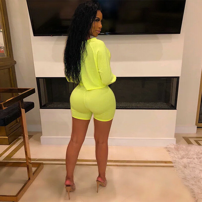 Женский укороченный топ из 2 предметов короткие штаны для лета модные футболки с