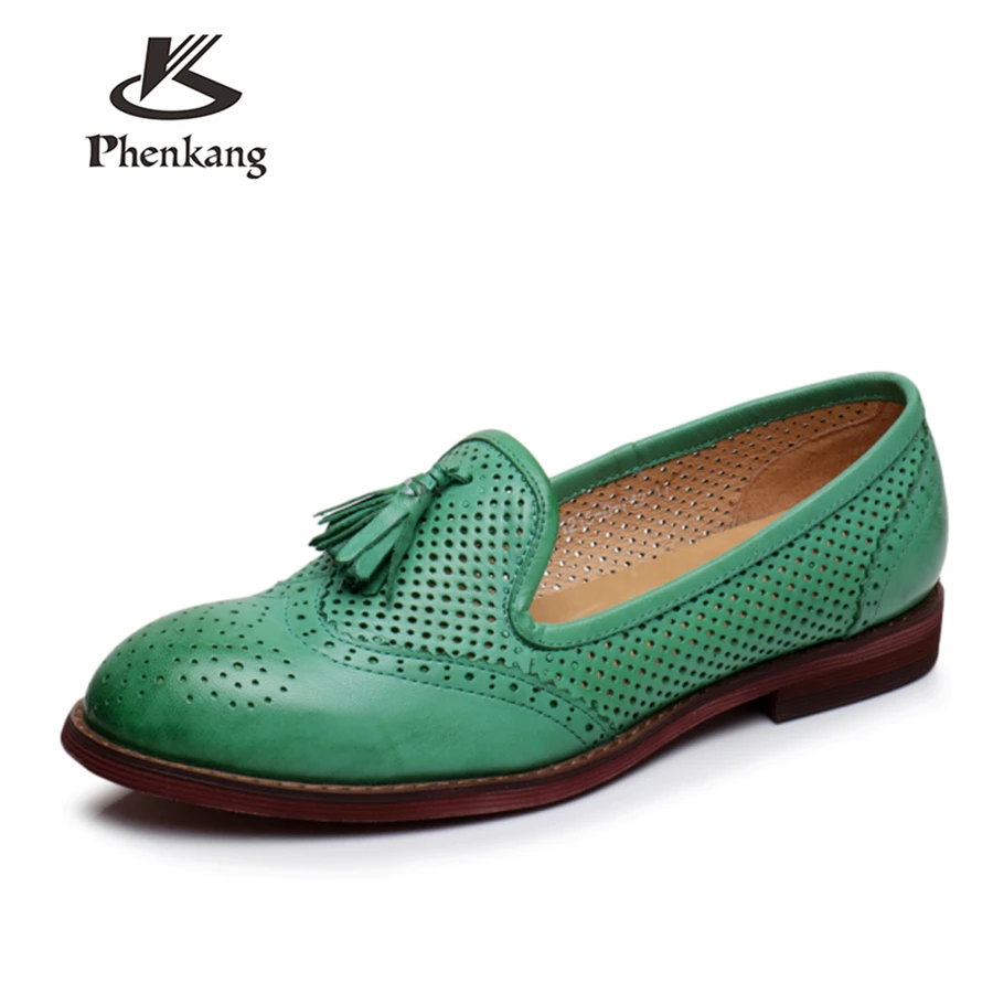 Женская обувь на плоской подошве Обувь из натуральной кожи с круглым носком