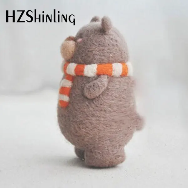 Non Готовые Войлок креативные Милые счастливый игрушечный медведь кукла шерсти