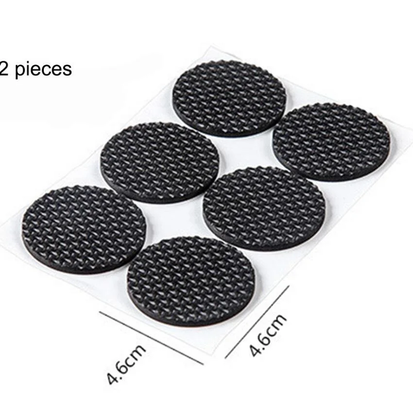 Round(12pcs) Резиновый противоскользящий коврик для царапин, для ремонта мебели, защита для пола, набор для стула/стола/деревянные защитные подстилки - Цвет: Round(12pcs)