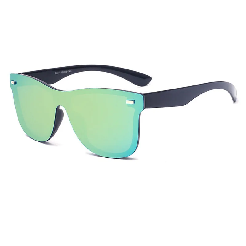 Мужские очки без оправы с квадратной рамой зеркальные и женские солнцезащитные