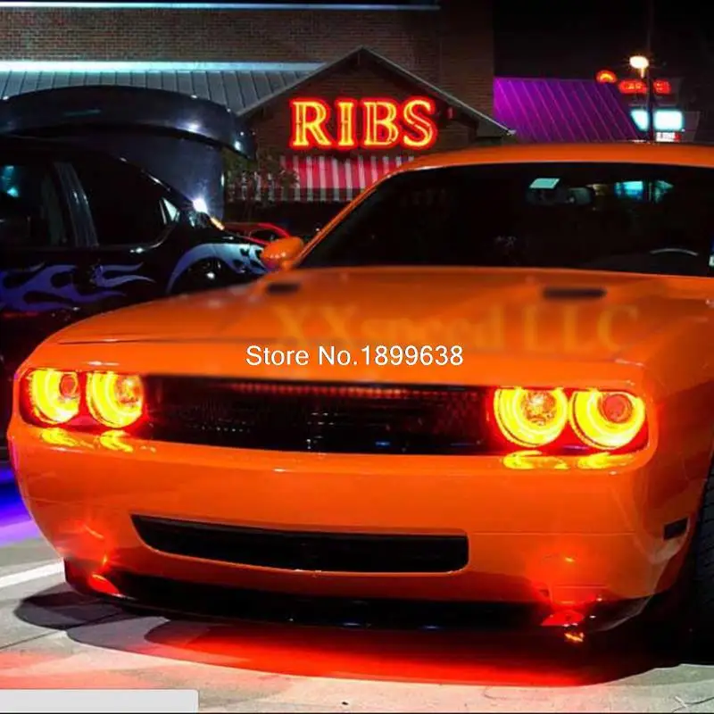 Для 08 14 Dodge Challenger w/o Pro Плазменные кольца гало голова Ангельские Глазки RGB
