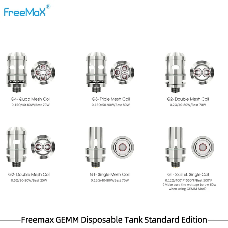 2 шт./упак. Freemax Gemm одноразовый резервуар G1/G2 Mesh Tank 5 0 мл с фокусным расстоянием 25 мм