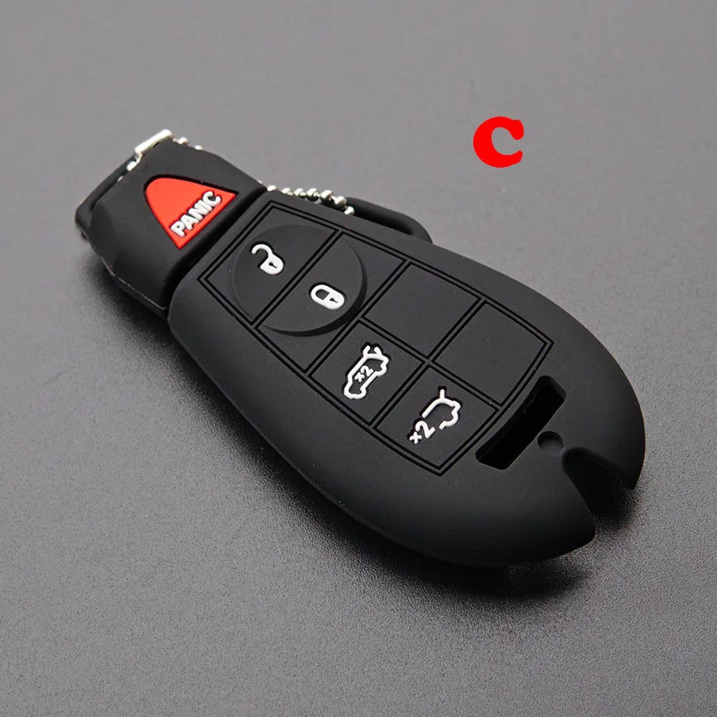 Type-C Силиконовый резиновый автомобильный чехол для брелка с ключом защитный брелок для Chrysler для Jeep Commander Dodge Grand Caravan пульт дистанционного управления без ключа - Название цвета: Type-C