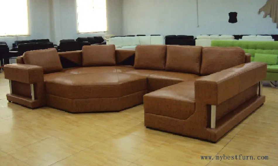 Бесплатная доставка Большой u образный диван из натуральной кожи большая мебель