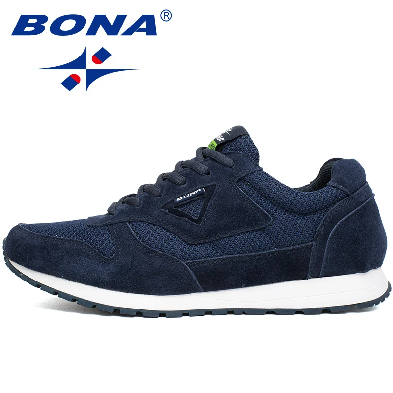 BONA New Typical Style Men Running Shoes Lace Up Mesh Upper Sport Shoes Outdoor Activities Athletic Shoes Comfortable Sneakers