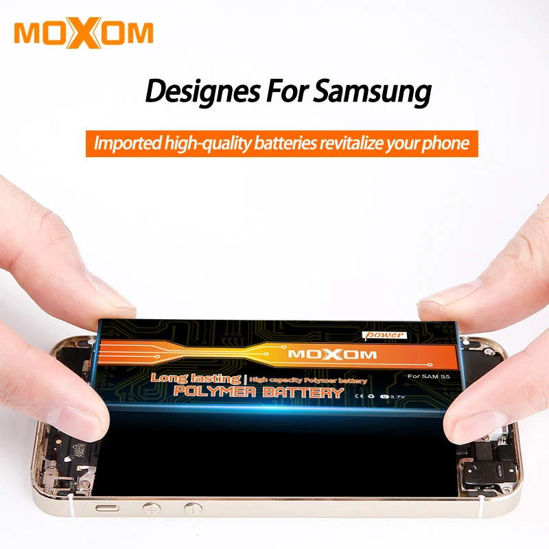Батарея MOXOM для samsung S5 батарея для Galaxy S5 G900 G900S G900I G900F G900H 2400 мАч EB-BG900BBE литий-полимерная батарея