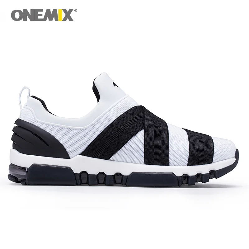 Женские беговые кроссовки Max белые трендовые без шнуровки спортивные ботинки