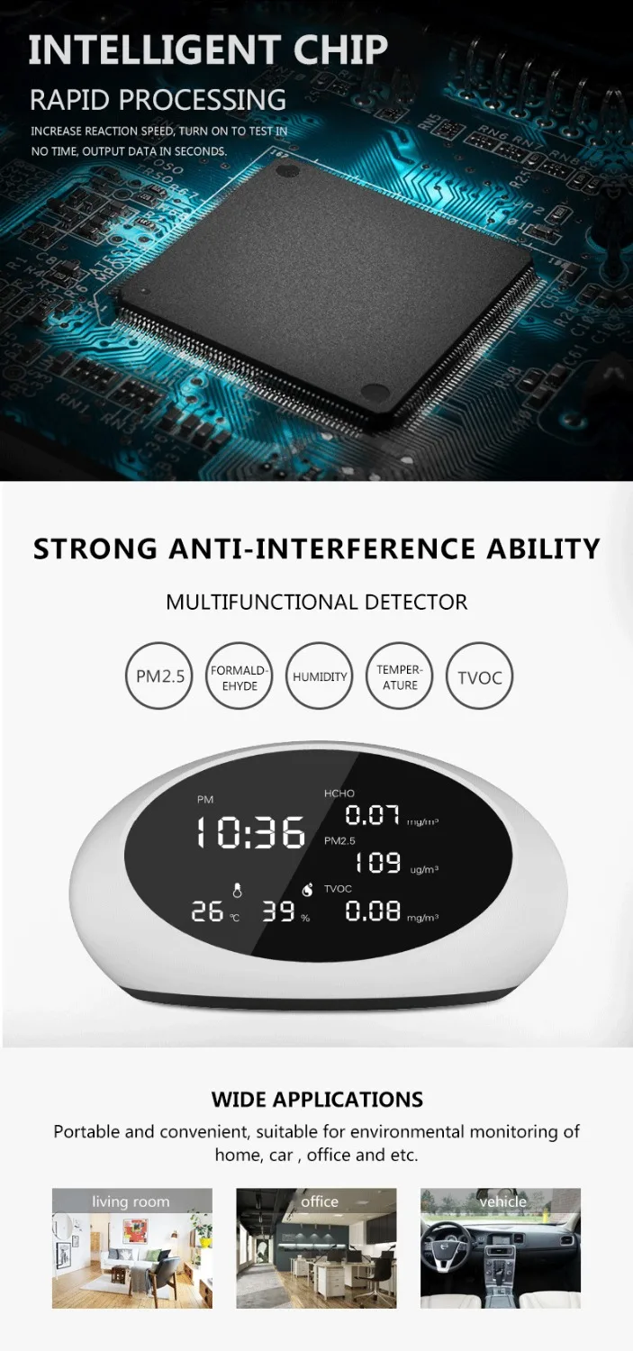 TINTON LIFE цифровой детектор качества воздуха PM2.5 Газоанализаторы и HCHO и TVOC тестер метр монитор тестер с перезаряжаемой батареей