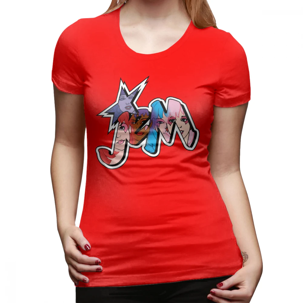 She Ra футболка Jem и голограмма Логотип Группа Цвет Футболка Kawaii Графический женская футболка плюс размер серебряные женские футболки - Цвет: Красный
