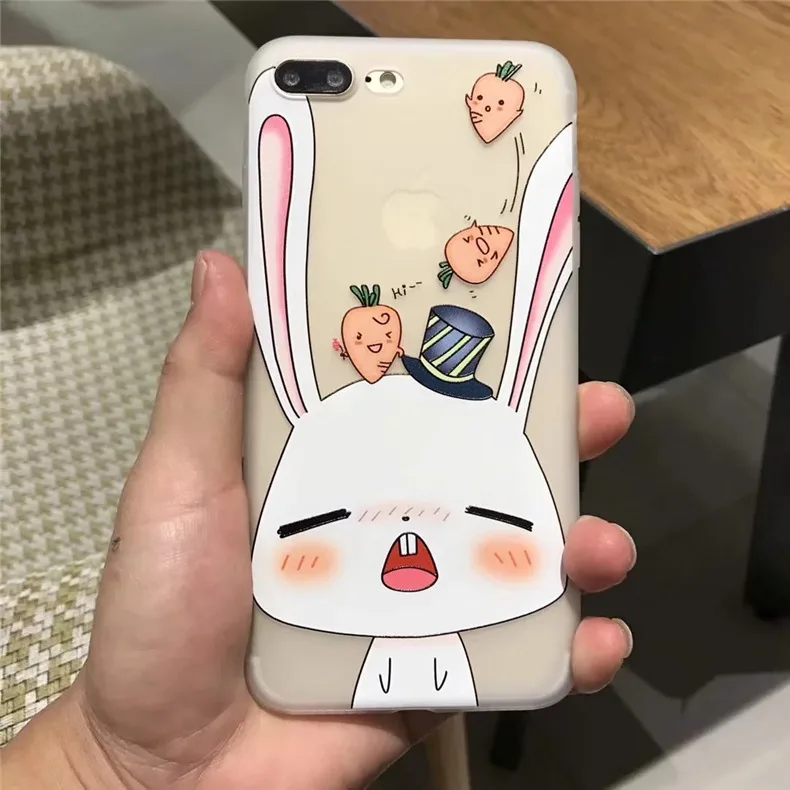 Мягкий матовый чехол из ТПУ с милым животным 3D рисунком для iPhone XS MAX XR, удобный пылезащитный чехол для iPhone X на 6 S 7 8 Plus - Цвет: 7