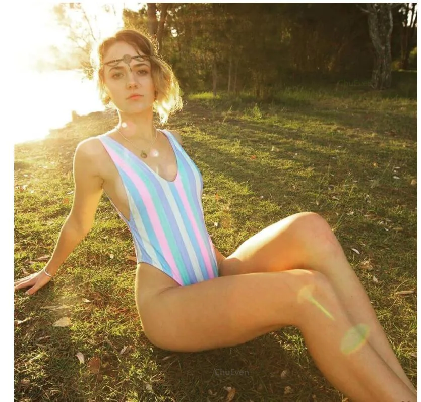 Сексуальный женский цельный купальник полосатый монокини купальный костюм боди