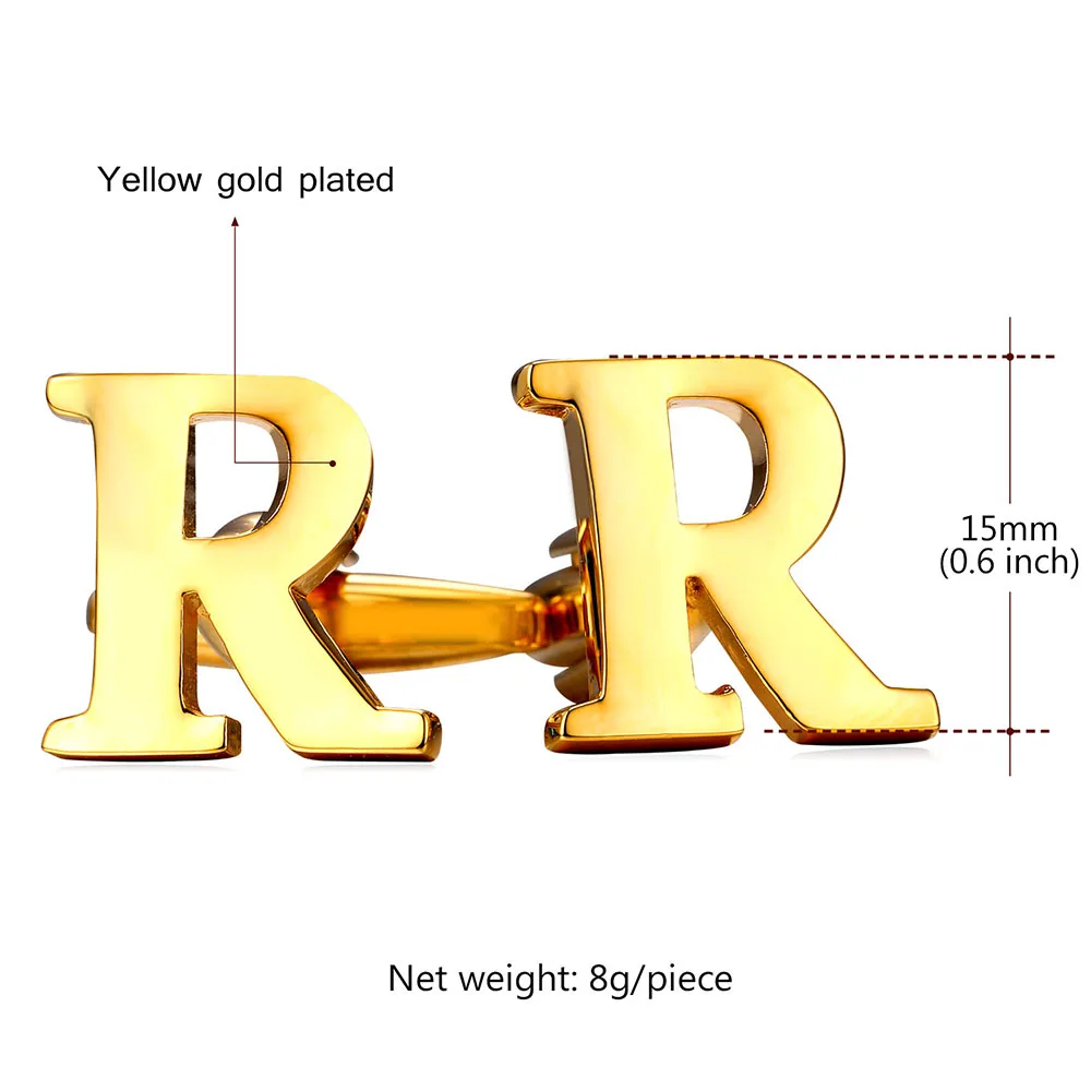 Для мужчин запонки Алфавит R для французских рубашек Кнопка свадебные Жених