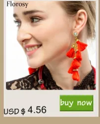 Florosy Long Cotton Ball Tassel Pendant Earrings For Women Chunky Colorful Acrylic Bead Handmade Vintage Ethnic Dangle Earrings