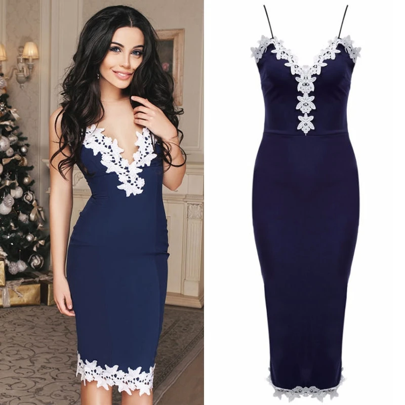 

Women Sleeveless Spaghetti Shoulder Straps Dress Party Prom Lace Midi Dresses Women Dress