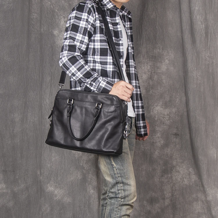 AETOO New high quality briefcase men's leather laptop bag top layer leather casual shoulder diagonal large business briefcase
