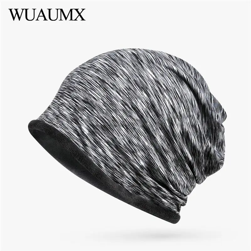 

Autumn Winter Women's Beanies Hats Plus Velvet Neck Warm Ring Scarf Multicolor Hedging Hats For Men Skullies Beanies